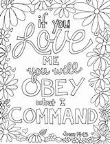 Coloring Pages Commandments Ten Printable Scripture John Obey Doodle If Bible 14 Moses Print Kids Color Sheets School Doodling Adult sketch template