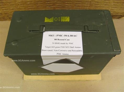 80 Round Ammo Can 50 Bmg Pmc Target 660 Grain Fmj M33 Ball Ammo