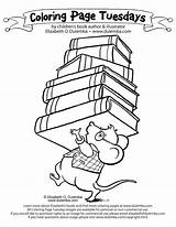 Coloring Library Pages Books Kids Mouse Week Dulemba Please Tuesday Blocks Elizabeth Reading Colouring Sheets Color Printable Manners National Book sketch template