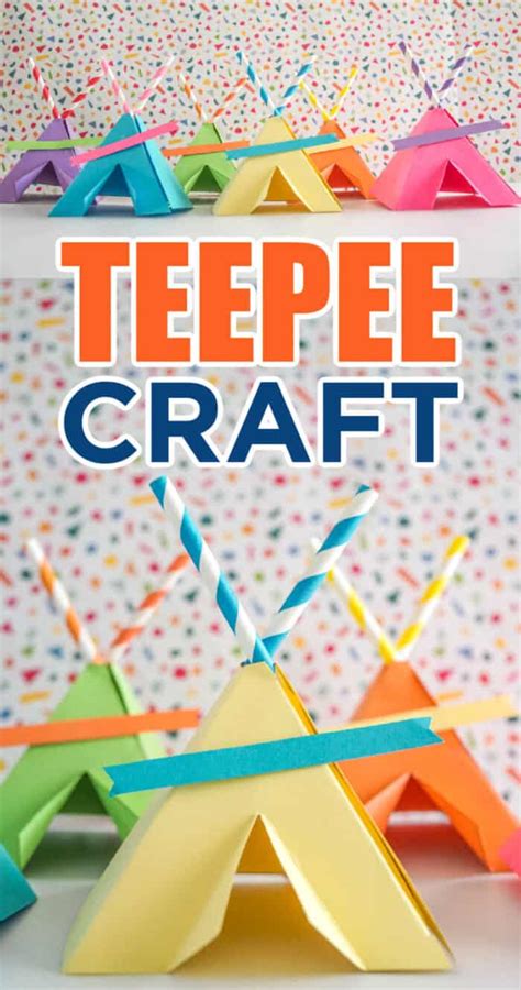 fun mini paper teepee craft  kids   happy