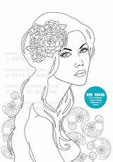 Coloring Pages Adult Book Ladies Beautiful Women Visit Books Girls sketch template