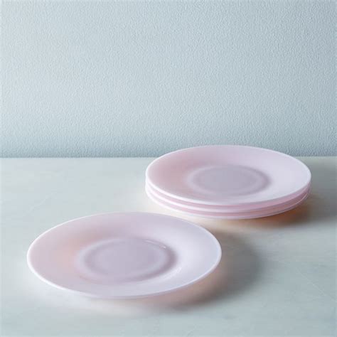 Pink Glass Dinner And Cake Plates Set Of 4 On Food52 Pink Plates Cake