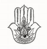 Hamsa Hand Coloring Tattoo Pages Outline Drawing Template Simple Designs Arm Printable Books Mandala sketch template
