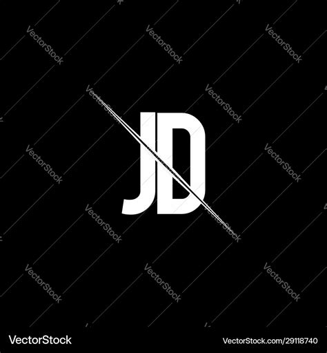 jd logo monogram  slash style design template vector image