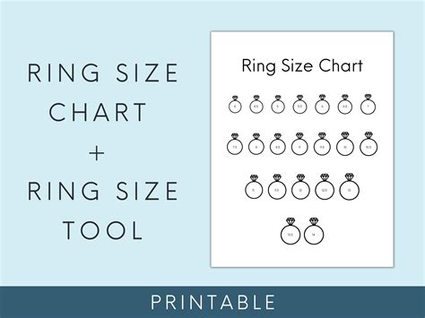 printable ring size chart ring sizer tool find  ring