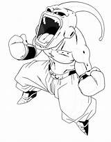 Buu Majin Lineart Dbz Colorir Goku Source sketch template