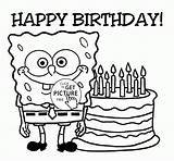 Coloring Birthday Pages Sponge Printables Bob Holiday Card Happy Kids sketch template