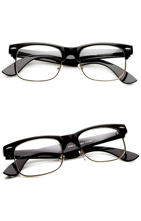 retro fashion horned rim clear lens rectangle horn rimmed glasses