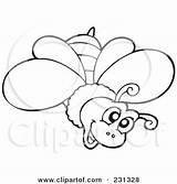 Bee Coloring Outline Illustration Happy Visekart Royalty Clipart Rf sketch template