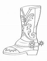 Boot Cowboystiefel Museprintables Rodeo Malvorlage sketch template