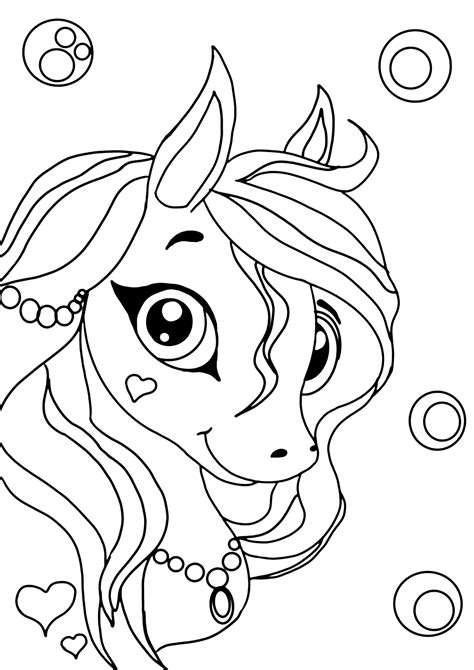 draw stylish unicorn coloring page unicorn  girls