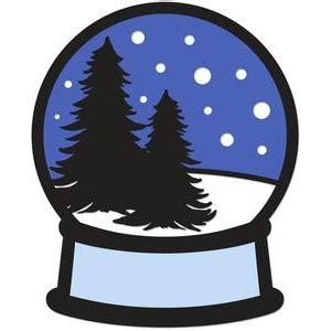 silhouette design store view design  fir trees snow globe