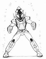 Rider Kamen Fourze Mewarnai Coloringhome Kick sketch template