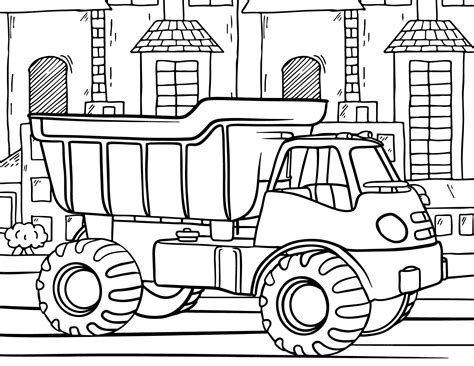premium vector dump truck coloring page  kids vehicle coloring home