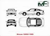 180sx Nissan Blueprints 1989 sketch template