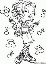 Coloring Girl Pages Colorkid Frank Lisa Sings Glamour Kids Girls sketch template