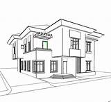 House Drawing Sketch Plan Modern Villa Storey Interior Building Pencil Services Illustration Angle Garage Door Clipart Duplex Drawings Template Paintingvalley sketch template