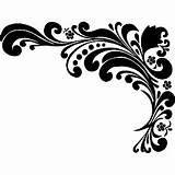 Corner Clipart Flourish Clip Designs Scroll Lace Victorian Stencil Cliparts Damask Flourishes Border Pattern Large Printable Simple Cards Vector Card sketch template