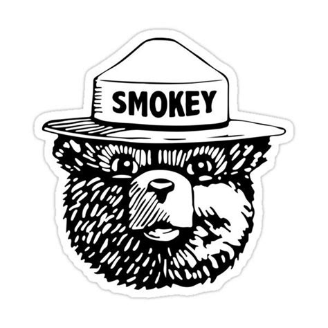 smokey  bear cartoon sticker  fatiart   smokey  bears