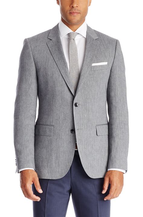 boss  james regular fit italian wool linen sport coat  gray  men open grey lyst