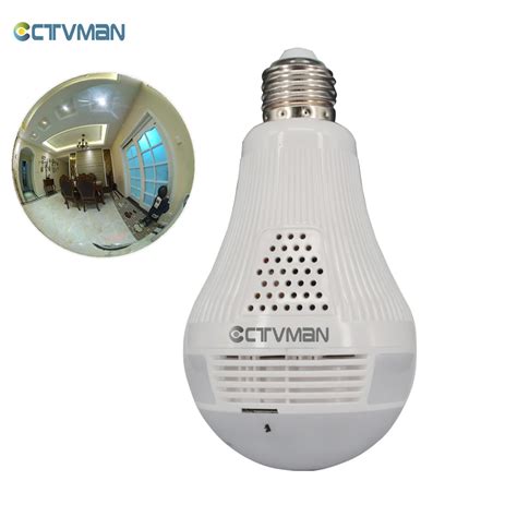 ctvman p panoramic  cameras wireless home security cctv surveillance mp light bulb ip