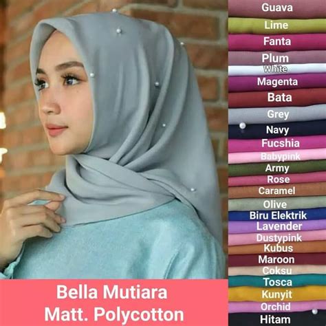 warna jilbab bella square tosca voal motif