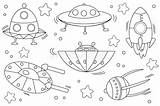 Spaceships Raumschiffe Färben Raumschiffen Lassen Verschiedene Flug Raumschiff sketch template