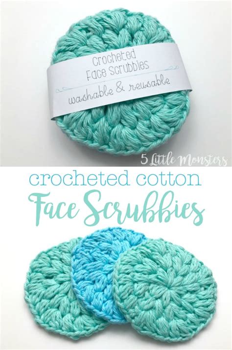 monsters crocheted cotton face scrubbies
