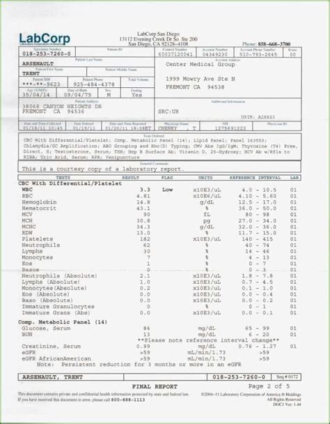 labcorp printable fake negative std test results form