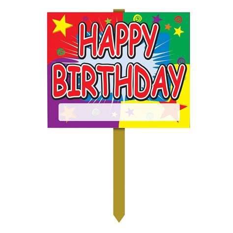 pack   vibrantly colored happy birthday yard sign decorations