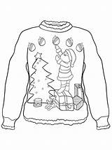Christmas Ugly Sweater Kleurplaten Kersttrui Foute Kerst Coloring Pages Sweaters Zo Fun Kids sketch template