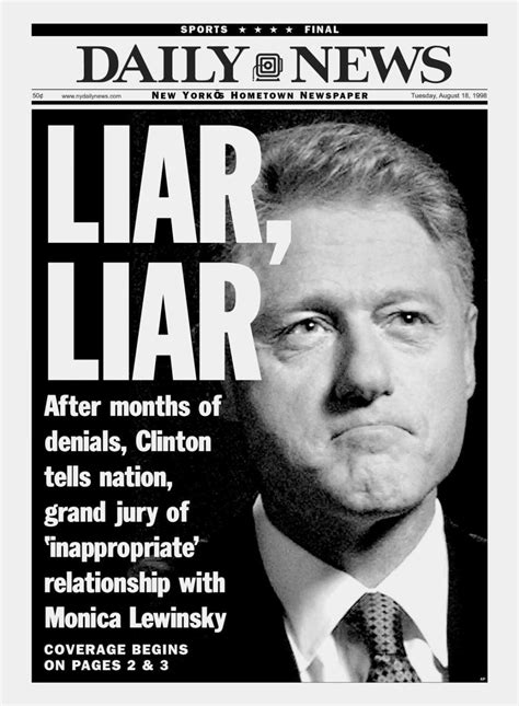 Lupica Bill Clinton Is Real Loony Toon In Monica