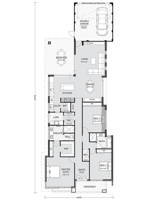 catchy floor plan  story  garage   inspire single storey house plans modern