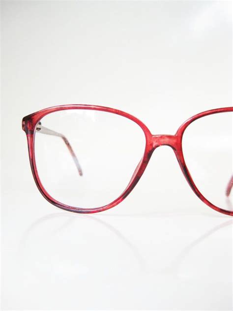 1980s round red eyeglasses wayfarer womens ladies glasses eyeglass