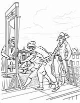 Robespierre Coloriage Mort Peine Francesa Revolution Revolución Guillotine Eiffel Napoleonic Torre Imprimer sketch template