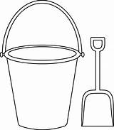 Bucket Shovel Beach Pail Sand Clipart Template Clip Coloring Spade Drawing Pages Cliparts Kids Outline Color Colorable Toys Water Bucet sketch template