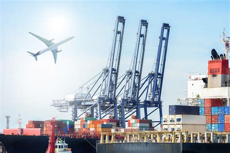 international container cargo ship  cargo plane stock photo  image  istock