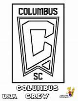 Coloring Soccer Crew Columbus Pages Mls Futbol Nutmeg Logo Colouring sketch template