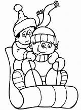 Kleurplaten Iarna Colorat Slee Desene Planse Mewarnai Coloring4free Jaargetijden Musim Dingin Inverno Animasi Ausmalbild Animierte Animaatjes Bergerak Invierno Toboggan Animate sketch template