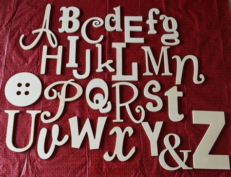 Unpainted Wooden Alphabet Set With Mixed Fonts And Sizes Etsy