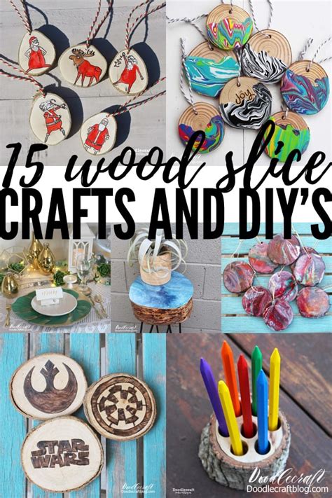 wood slice crafts diys roundup