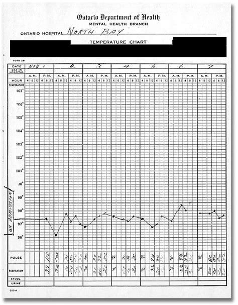 medical records   archives  ontario temperature chart