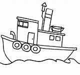 Boat Coloring Pages Fishing Tugboat Drawing Ferry Tug Motor Print Kids Sea Printable Boats Color Getcolorings Getdrawings Sail War Clipartmag sketch template