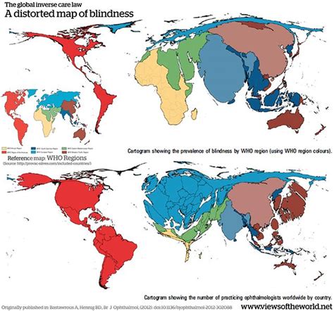 A Distorted Map Of Blindness World Sight Day Compare And Contrast