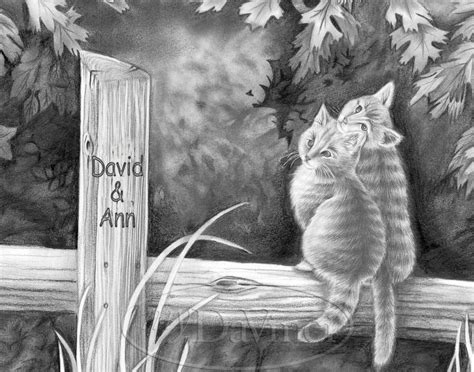 love cats love cats pencil sketch custom print