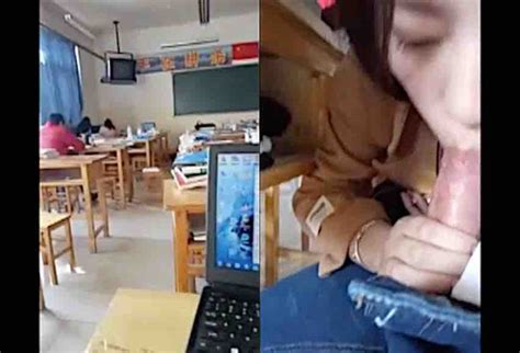 risky asian teen sucks dick in the middle of class reblop