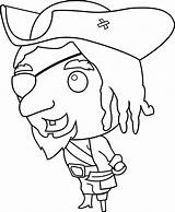 Pirate Clip Coloring Lineart Little Sweetclipart Sweet sketch template