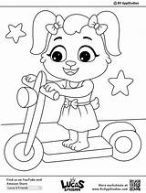 Coloring Kids Printable Scooter Pages Kick Sheets Games sketch template