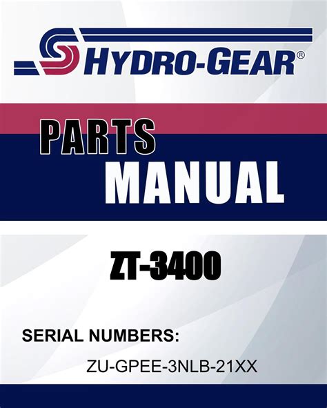 zt  sn zu gpee nlb xx parts manual hydro gear lawn mowers parts