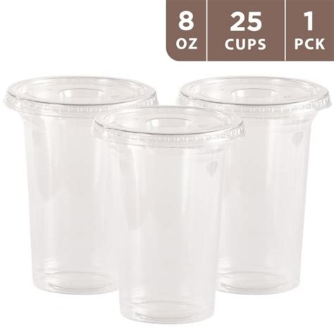 Buy Plastic Cups With Lid Clear 8 Oz 25 Cups توصيل